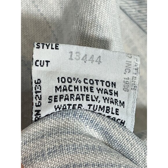 Vintage Guess Striped Denim Overalls Blue 3 Retro Y2K 90s Pinstripe Shabby Chic - Picture 12 of 16